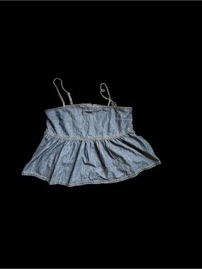 Tgla Denim Peplum Camisole Top - denim NWT L